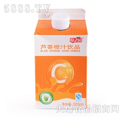 味之園蘆薈橙汁500ml盒裝