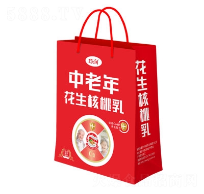 巧潤中老年花生核桃乳低糖復(fù)合蛋白飲品禮袋
