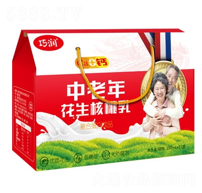 巧潤中老年花生核桃乳低糖復(fù)合蛋白飲品禮盒裝