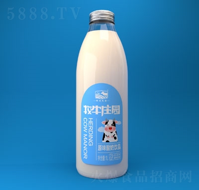 牧牛莊園原味酸奶飲品1L（瓶裝）