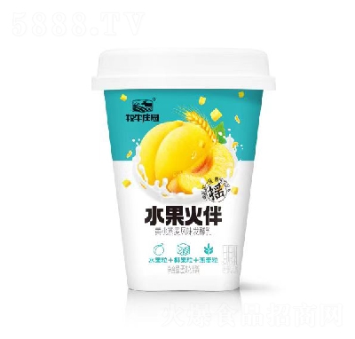 牧牛莊園水果火伴黃桃燕麥風味發(fā)酵乳350克