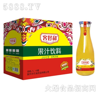 客好和金桔香橙汁1LX6瓶