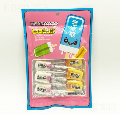啟巧食品老冰棍果味棒棒糖80g