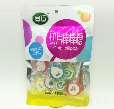 啟巧食品切片棒棒糖75g