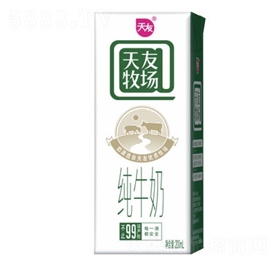 天友牧場(chǎng)純牛奶常溫牛奶200ml