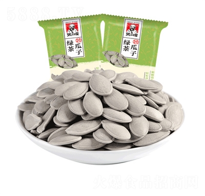 張二嘎綠茶味南瓜子500g獨(dú)立小包裝休閑零食炒熟綠茶瓜子炒貨