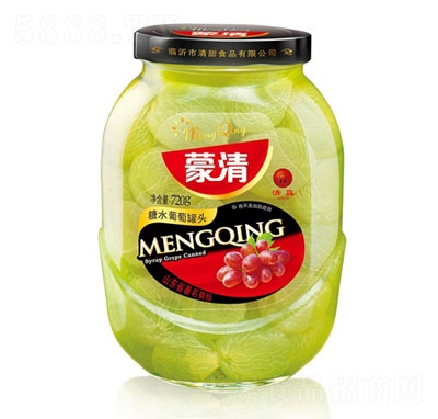 蒙清720g葡萄罐頭水果罐頭