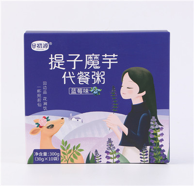 谷初源藍(lán)莓魔芋代餐粥粗糧粉燕麥片代餐粥盒裝