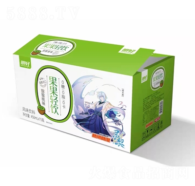 明好果果輕飲風(fēng)味飲料果味飲料招商代理批發(fā)450ml×15騰訊動(dòng)漫簽約蘋(píng)果味
