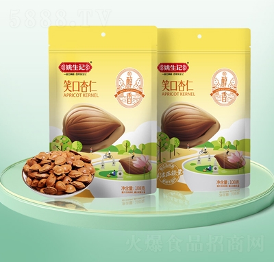 姚生記開口杏仁108g笑口杏仁小銀杏白杏核堅果零食特產(chǎn)批發(fā)