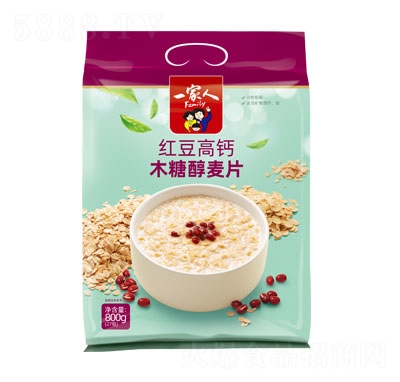 一家人800g紅豆高鈣木糖醇麥片沖飲品招商