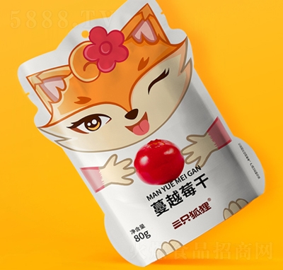 三只狐貍蔓越莓干80g果干蜜餞休閑零食招商代理