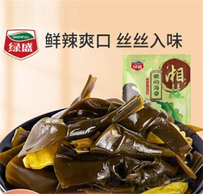 綠盛一城一味風(fēng)味海帶苗香辣零食小吃休閑食品嫩的海帶結(jié)開袋即食