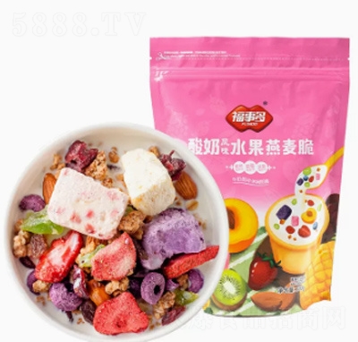 福事多烘焙堅果谷物圈燕麥片脆300g沖飲即食早餐營養(yǎng)代餐