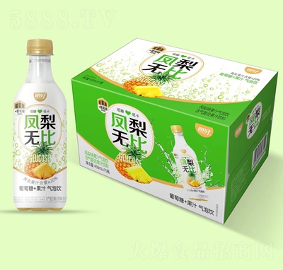 明好葡萄糖鳳梨果汁氣泡飲含氣復(fù)合果汁450ml×15瓶