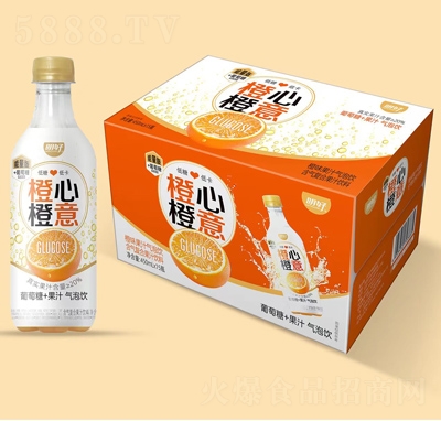 明好葡萄糖橙味果汁氣泡飲含氣復(fù)合果汁450ml×15瓶