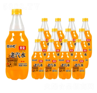范小忙老汽水碳酸飲料招商橙味496ml