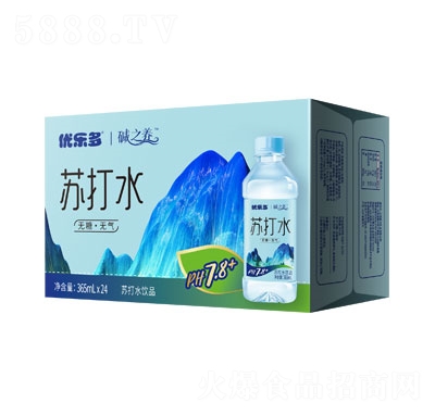 優(yōu)樂多蘇打水原味蘇打飲品365ml×24