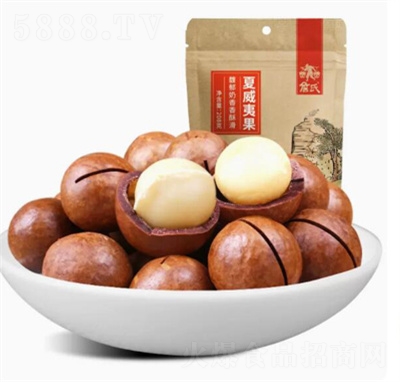 詹氏夏威夷果208g奶油味袋裝送開(kāi)口器休閑堅(jiān)果零食炒貨