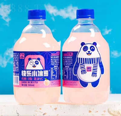 快樂(lè)小冰熊白桃味維C果汁汽水500ml