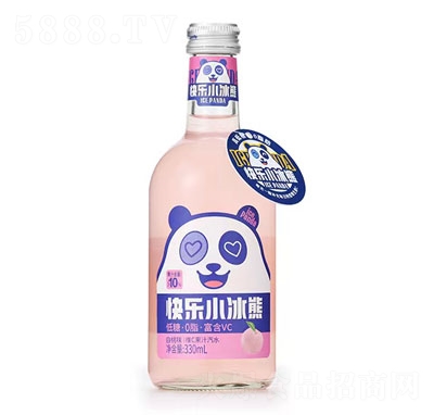 快樂(lè)小冰熊白桃味維C果汁汽水330ml