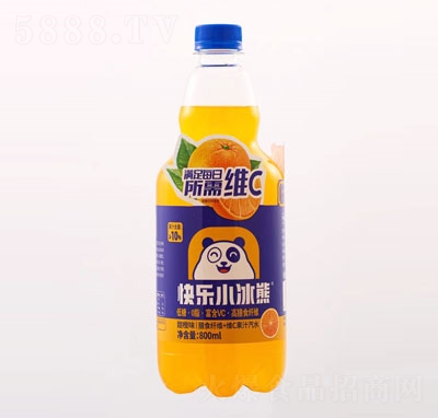 快樂(lè)小冰熊甜橙味膳食纖維+維C果汁汽水800ml