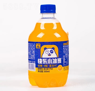 快樂(lè)小冰熊甜橙味維C果汁汽水500ml