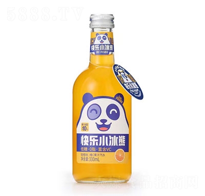 快樂(lè)小冰熊甜橙味維C果汁汽水330ml
