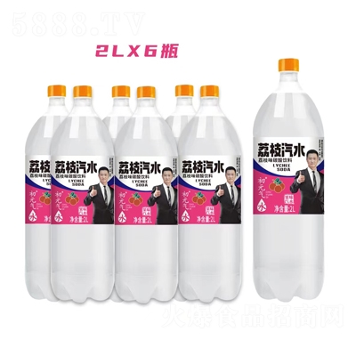 初元氣荔枝味汽水碳酸飲料2LX6瓶