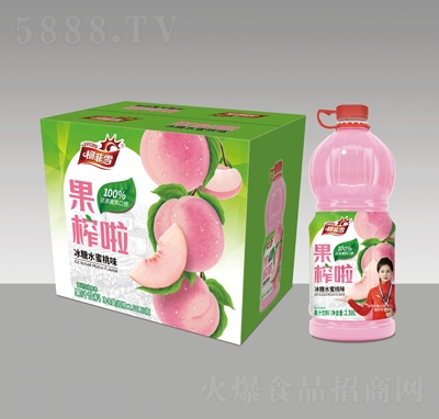 柯菲雪果榨啦冰糖水蜜桃味果汁飲料2.58LX6瓶