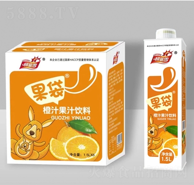 柯菲雪果袋橙汁果汁飲料1.5LX6瓶