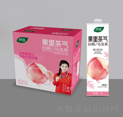 邦選果里茶氣鳳梨白桃烏龍茶果汁茶飲料1.5LX6瓶