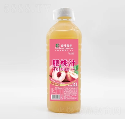 奮斗青年肥桃汁果汁飲料2L