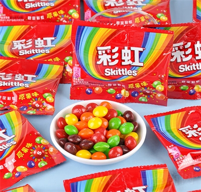 箭牌彩虹糖9g脆皮夾心水果軟糖兒童休閑零食糖果