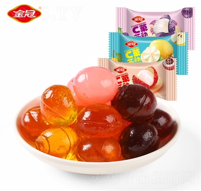 金冠芯動(dòng)剝皮軟糖果葡萄味網(wǎng)紅休閑零食品結(jié)婚禮喜糖散裝